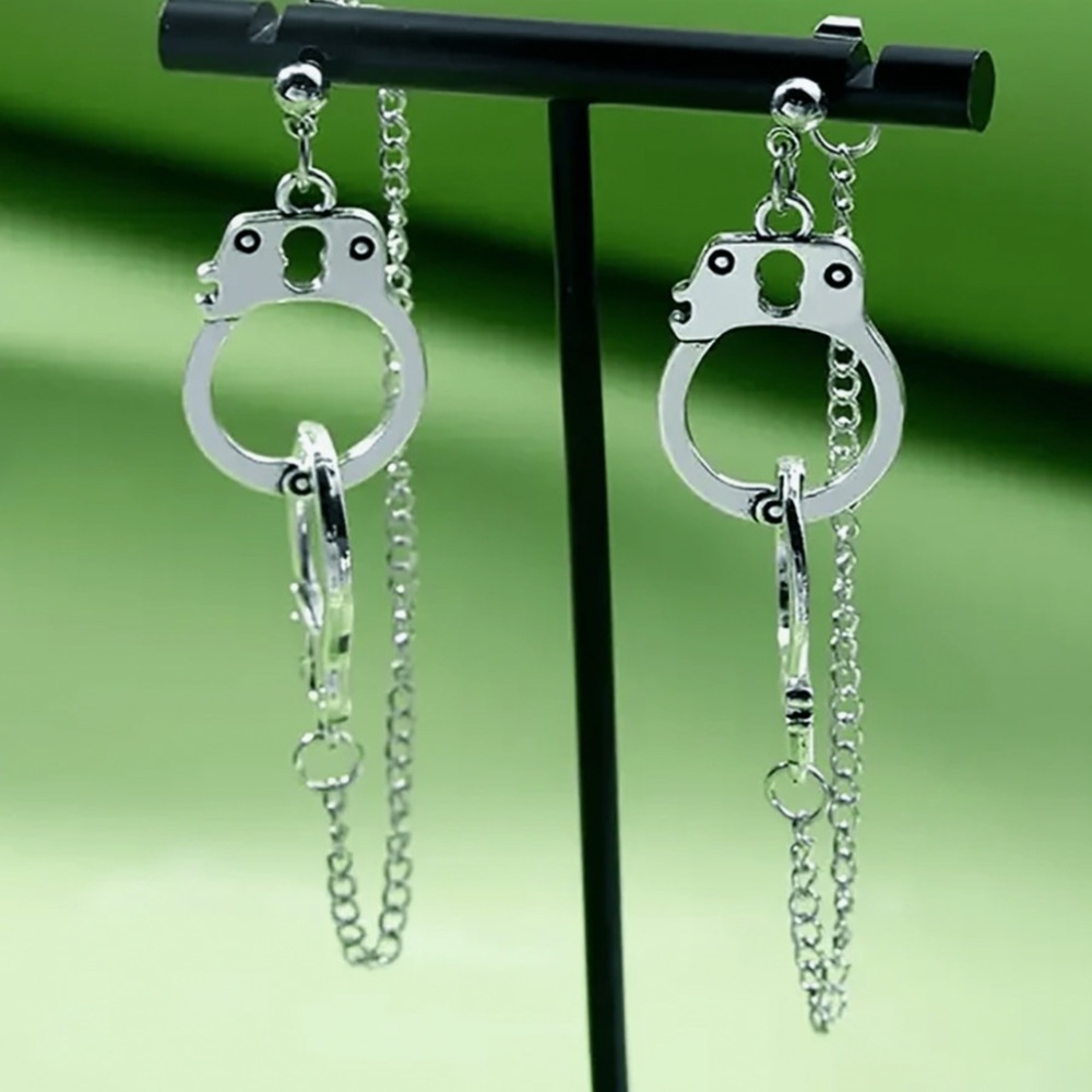 Any 4/$25! Silver Handcuff Stud w/Attached Jacket Backs Earrings - Picture 2 of 6